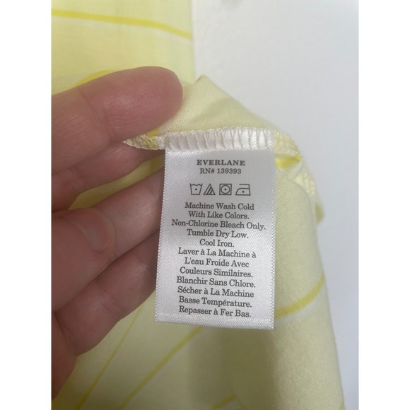 Everlane Small Organic Cotton Striped Tee Yellow Crewneck Short Sleeve NWT - Picture 8 of 9